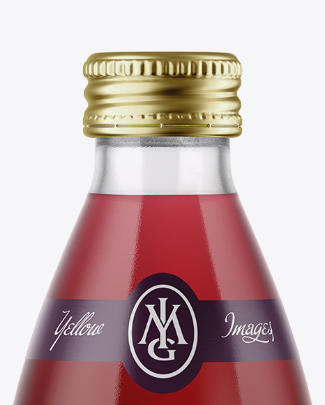 Clear Glass Bottle With Cherry Juice Mockup PSD #3