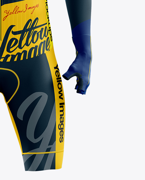 Men S Full Cycling Time Trial Kit Mockup Front View In Apparel Mockups On Yellow Images Object Mockups