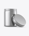 100ml Open Metallic Round Tin Box Mockup - Front View