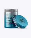 100ml Open Metallic Round Tin Box Mockup - Front View - Free Download