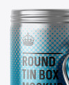 100ml Open Metallic Round Tin Box Mockup - Front View
