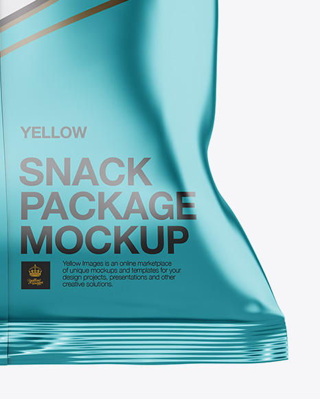 Metallic Snack Bag Mockup Back View In Bag Sack Mockups On Yellow Images Object Mockups