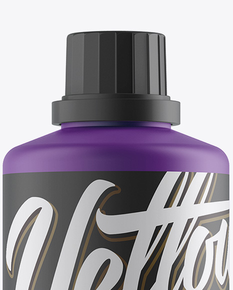 Open Matte Plastic Bottle With Measuring Cap Mockup PSD #2