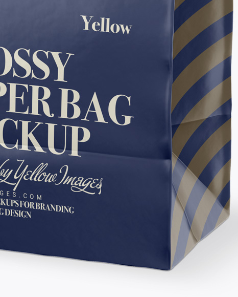 Glossy Paper Bag Mockup   Half Side View PSD #4