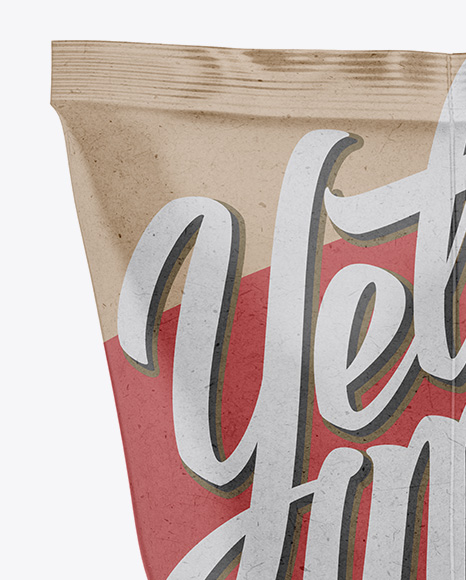 Download Kraft Snack Bag Mockup Back View In Bag Sack Mockups On Yellow Images Object Mockups