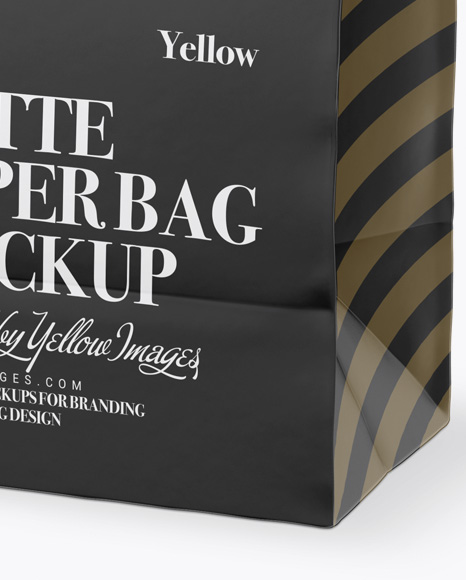 Matte Paper Bag Mockup Half Side View In Bag Sack Mockups On Yellow Images Object Mockups