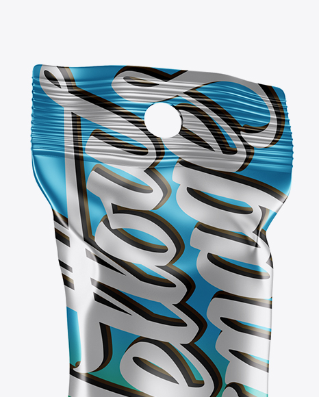 Metallic Snack Bar Mockup   Half Side View PSD #2