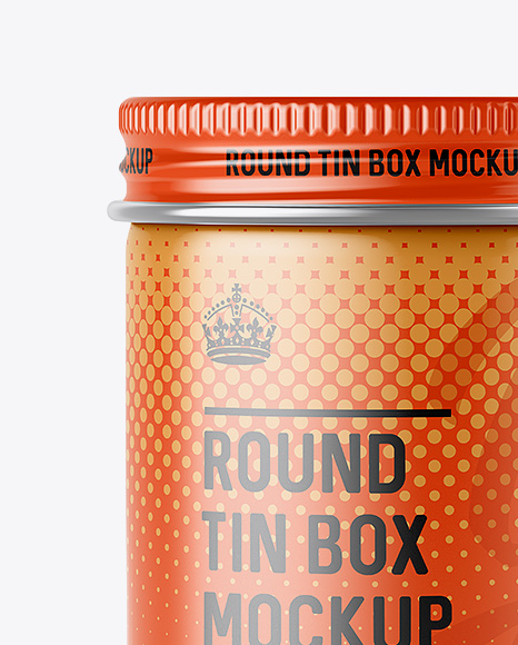 100ml Round Tin Box with Matte Finish Mockup   Front View PSD #1