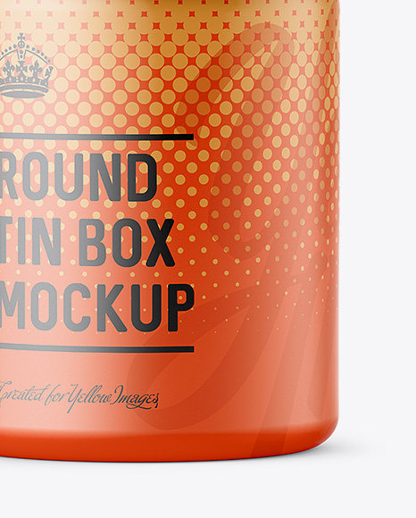 Download 100ml Round Tin Box With Matte Finish Mockup Front View In Box Mockups On Yellow Images Object Mockups PSD Mockup Templates