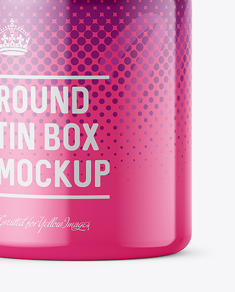 Download 100ml Metallic Round Tin Box Mockup Front View Yellowimages