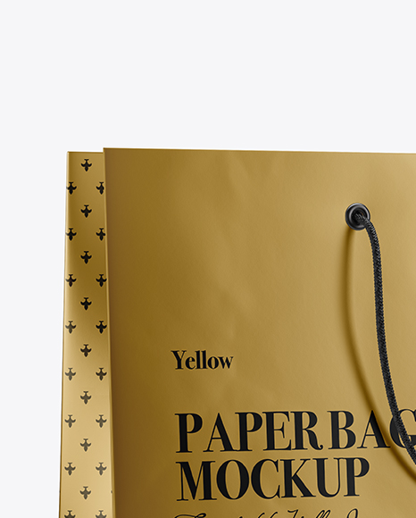 Download Metallic Shopping Bag With Rope Handle Mockup In Bag Sack Mockups On Yellow Images Object Mockups