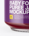 Baby Food Plum Puree Jar Mockup on Yellow Images Object Mockups