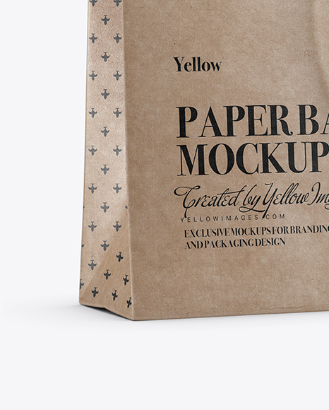 Download Kraft Paper Shopping Bag With Rope Handle Mockup In Bag Sack Mockups On Yellow Images Object Mockups Yellowimages Mockups