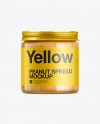 Download Clear Plastic Jar with Peanut Butter Mockup in Jar Mockups on Yellow Images Object Mockups