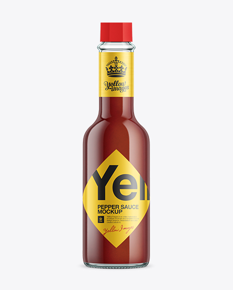 Download Smoked Pepper Sauce Mockup In Bottle Mockups On Yellow Images Object Mockups