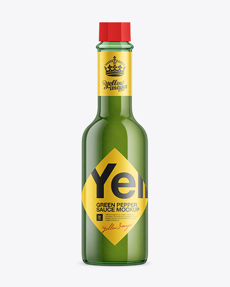 Jalapeno Sauce Mockup on Yellow Images Object Mockups