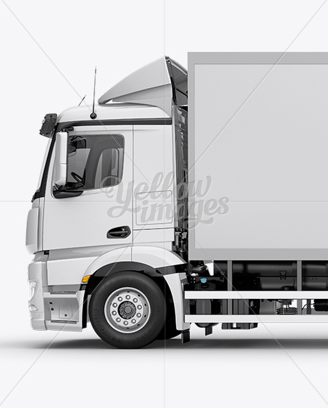 Download Truck Hq Mockup Half Side View In Vehicle Mockups On Yellow Images Object Mockups PSD Mockup Templates