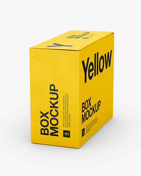 Download Small White Cardboard Box Mockup 70 Angle Front View High Angle Shot In Box Mockups On Yellow Images Object Mockups