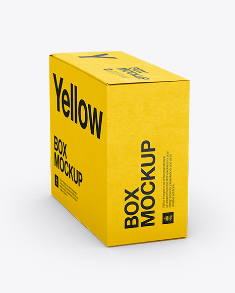 Small White Cardboard Box Mockup 70 Angle Front View High Angle Shot In Box Mockups On Yellow Images Object Mockups