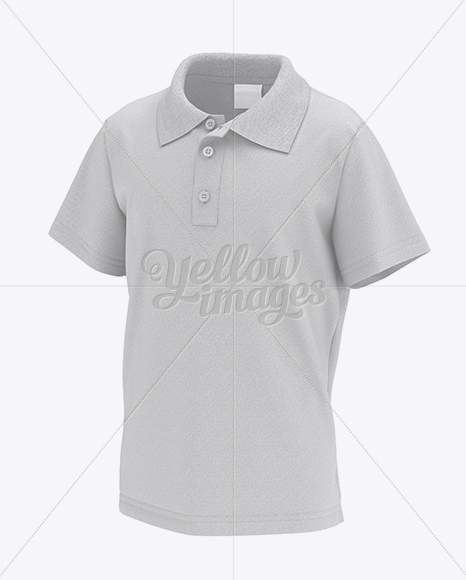 Download Kids Polo Hq Mockup Front View In Apparel Mockups On Yellow Images Object Mockups