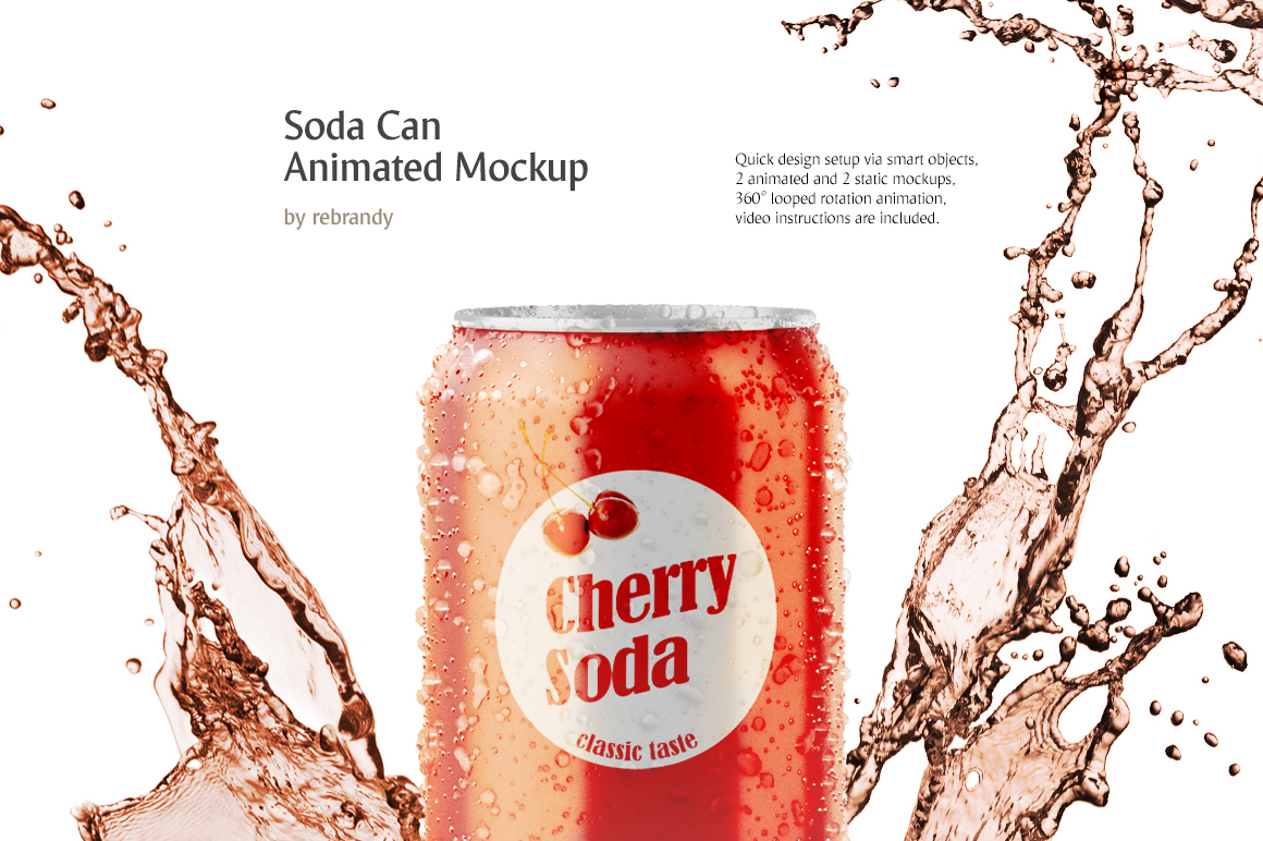 Soda Can Animated Mockup In Packaging Mockups On Yellow Images Creative Store