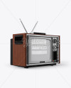 Sony 1300E Vintage Tv Mockup - Half Side View on Yellow Images Object