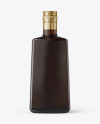 Square Amber Glass Black Rum Bottle Mockup