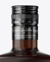 Square Amber Glass Black Rum Bottle Mockup