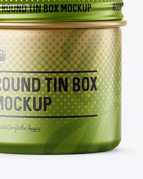 50ml Matte Metal Round Tin Box Mockup Front View In Box Mockups On Yellow Images Object Mockups