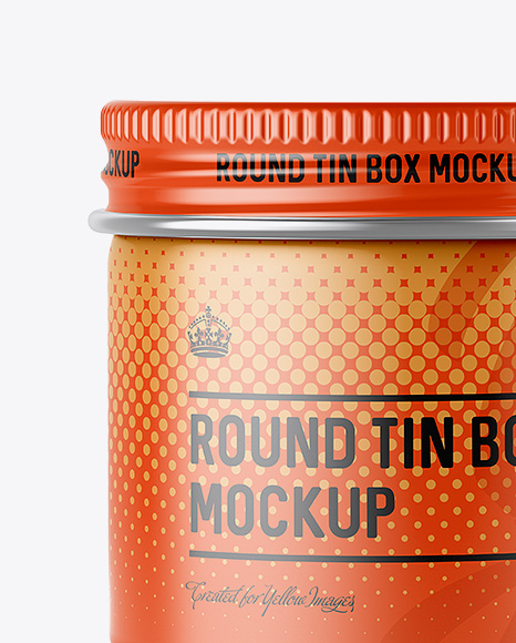 50ml Round Tin Box with Matte Finish Mockup   Front View PSD #4