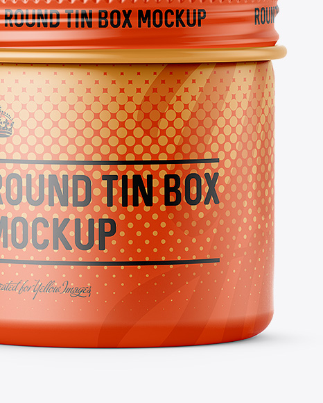 50ml Round Tin Box with Matte Finish Mockup   Front View PSD #5