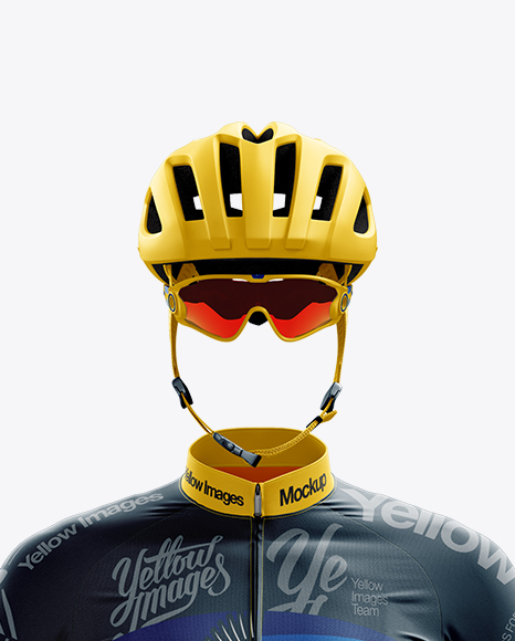 Men S Full Cycling Kit Mockup Front View In Apparel Mockups On Yellow Images Object Mockups