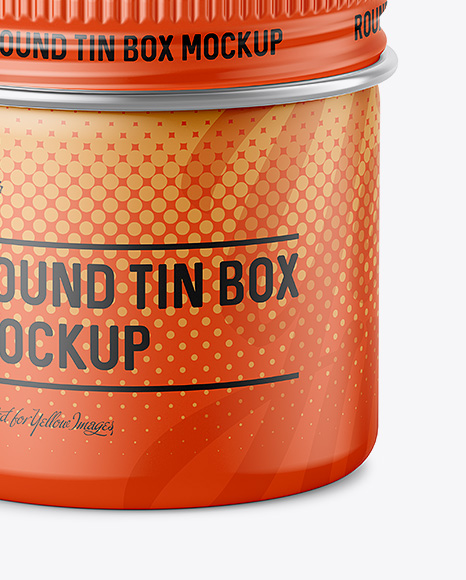 50ml Round Tin Box with Matte Finish Mockup   High Angle Shot PSD #4