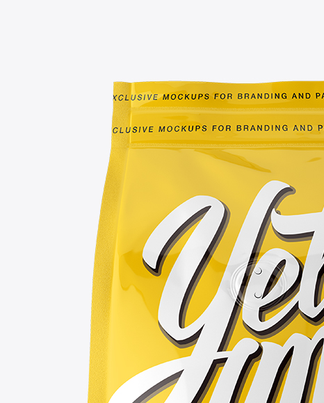 Glossy Coffee Bag With Valve Mockup   Hero Shot PSD #2