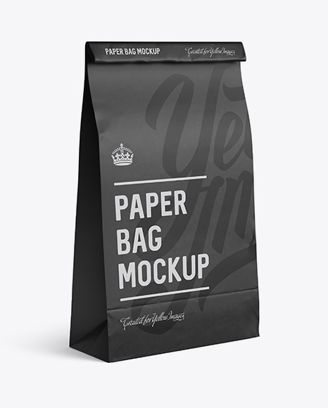 Download Paper Food Snack Bag Mockup Halfside View In Bag Sack Mockups On Yellow Images Object Mockups PSD Mockup Templates