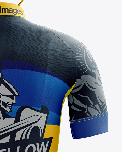 Men S Full Cycling Kit Mockup Back View In Apparel Mockups On Yellow Images Object Mockups