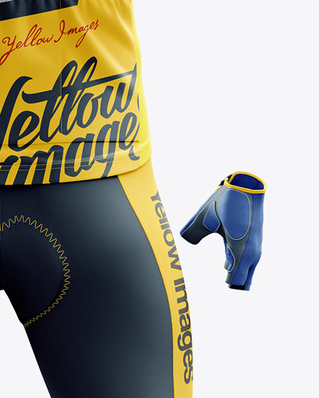 Men S Full Cycling Kit Mockup Back View In Apparel Mockups On Yellow Images Object Mockups