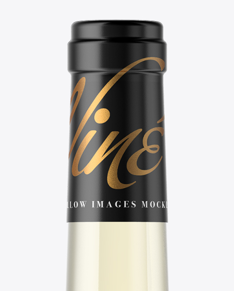 Clear Glass White Wine Bottle With Cork Mockup PSD #4