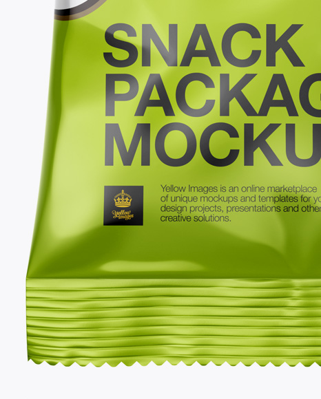 Download Glossy Snack Package Mockup In Flow Pack Mockups On Yellow Images Object Mockups Yellowimages Mockups