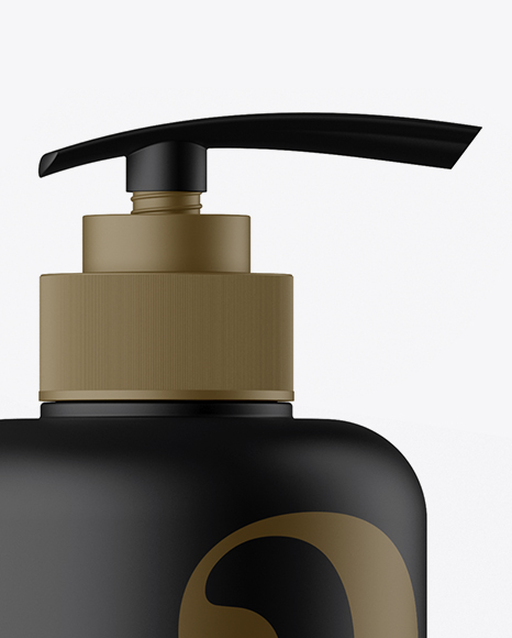 Matte Cosmetic Bottle with Batcher Mockup on Yellow Images Object Mockups