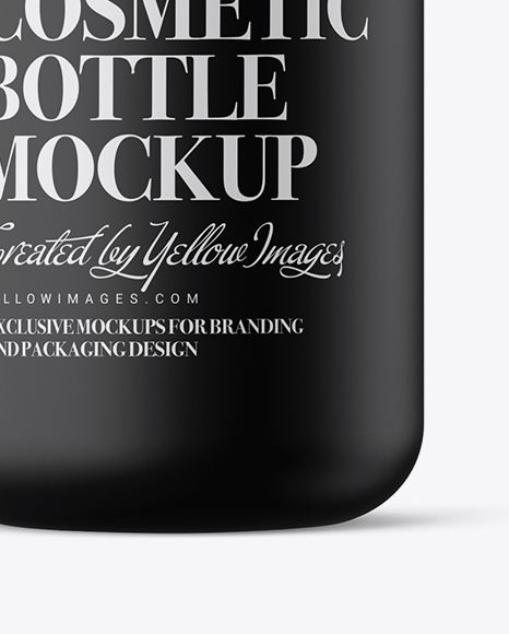 Matte Cosmetic Bottle with Batcher Mockup on Yellow Images Object Mockups