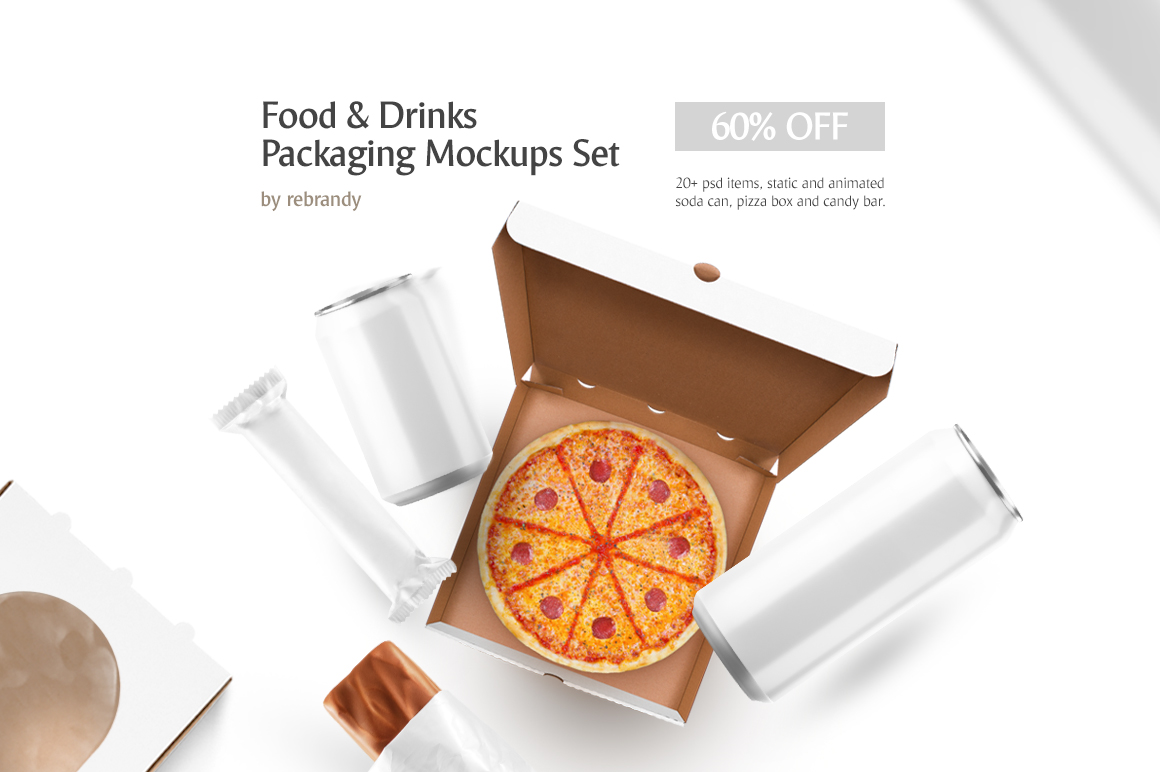 Download Food Drinks Packaging Mockup Set In Packaging Mockups On Yellow Images Creative Store PSD Mockup Templates