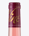 Clear Glass Pink Wine Bottle With Cork Mockup