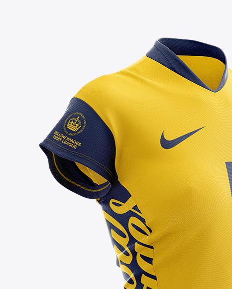 Download Women's Volleyball Jersey Mockup - Half Side View in Apparel Mockups on Yellow Images Object Mockups