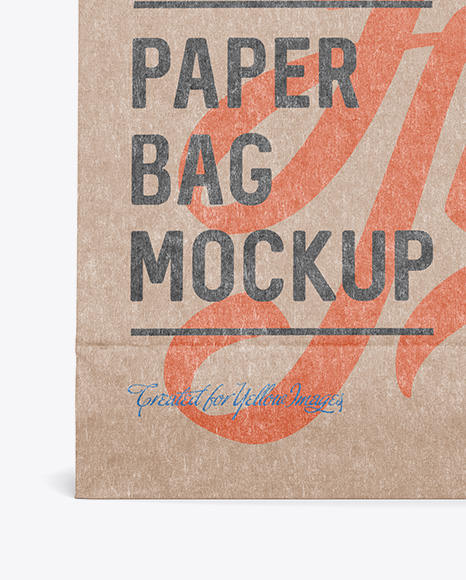 Download Kraft Paper Food Snack Bag Mockup Front View In Bag Sack Mockups On Yellow Images Object Mockups PSD Mockup Templates