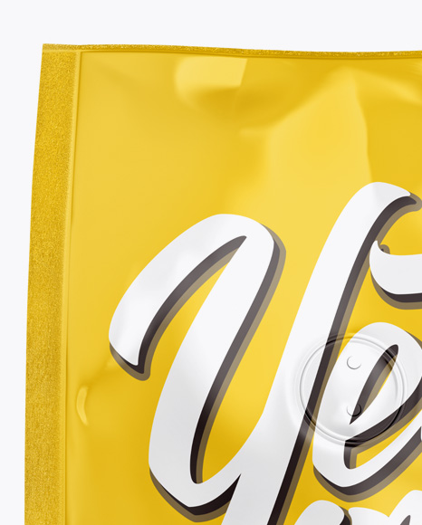 Glossy Coffee Bag With Valve Mockup   Front View PSD #6