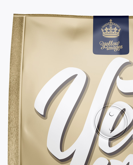 Matte Metallic Coffee Bag With Valve Mockup   Front View PSD #1