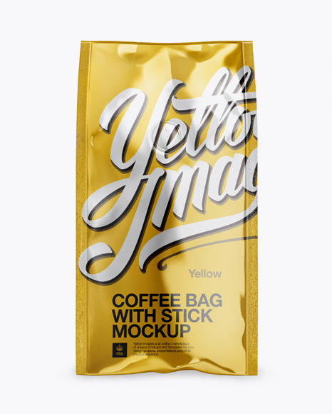 Metallic Coffee Bag With Valve Mockup   Front View PSD #2