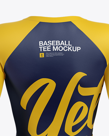 Women S Baseball T Shirt With Long Sleeves Mockup Back View In Apparel Mockups On Yellow Images Object Mockups