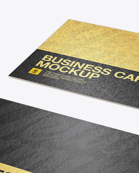 Metallic Business Cards With Rough Finish Mockup PSD #6